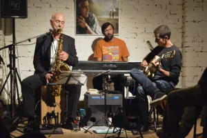 Konzert mit der Blues-Band String Blow Duo und Andi Geyer am Keyboard/ September 2015